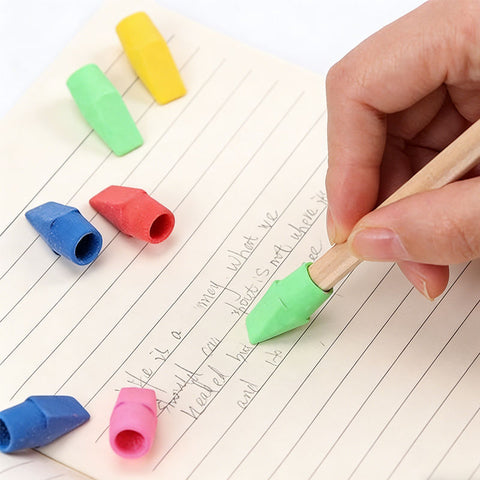30-Piece Colorful Pencil Top Eraser Caps Set