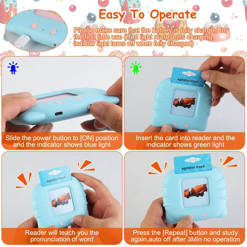 112-Card Electronic Talking Flash Cards Reading Machine