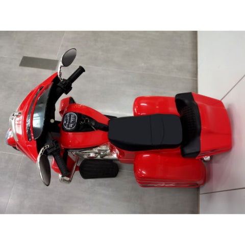 12V 2-Seat Electric Ride-On Motorcycle with 3 Wheels and Storage Box
