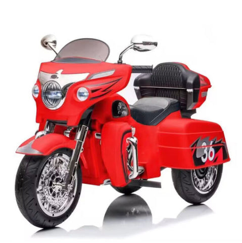 12V 2-Seat Electric Ride-On Motorcycle with 3 Wheels and Storage Box