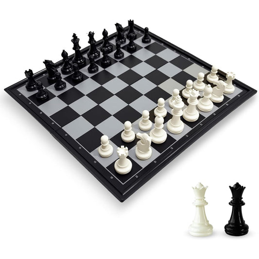9.8-Inch Magnetic Travel Chess Set With Folding Board