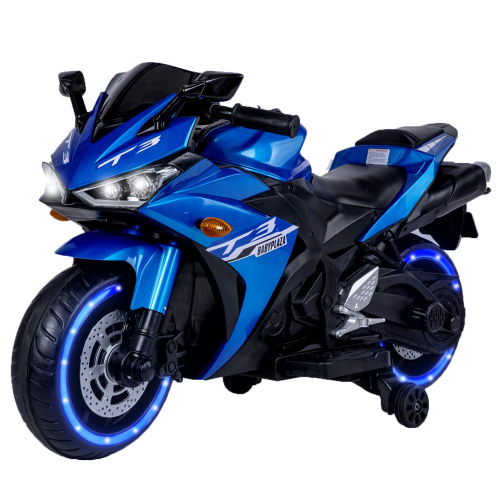 12V Electric Ride-On Motorcycle with Training Wheels