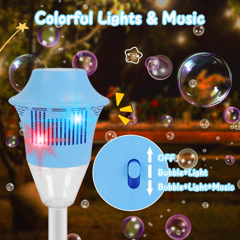 3-in-1 Standing Bubble Machine with Lights and Music