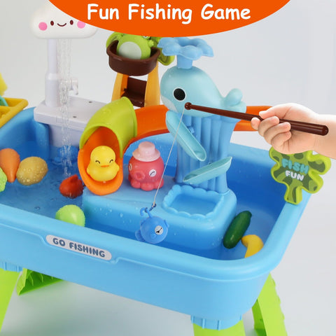 3-in-1 Kids Kitchen Sink Toy with Electric Faucet