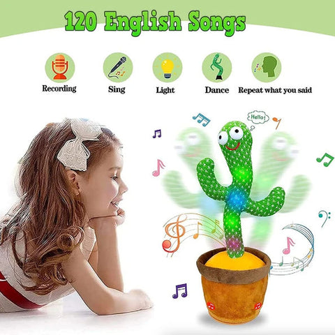 Dancing Cactus Plush Toy with Recording and Music