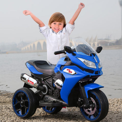 12V Kids 3-Wheel Electric Ride-on Motorcycle with Light-up Wheels