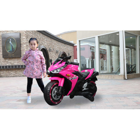 12V Electric Ride-On Motorcycle with Training Wheels
