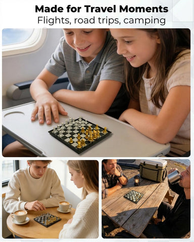 9.8-Inch Travel Folding Magnetic Chess Set