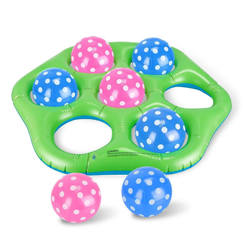 Inflatable Tic-Tac-Toe Pool Game Set With 7 Balls