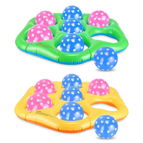 Inflatable Tic-Tac-Toe Pool Game Set With 7 Balls