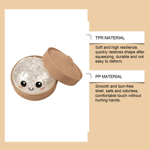 Glitter Transparent Steamed Bun Stress Relief Squeeze Toy