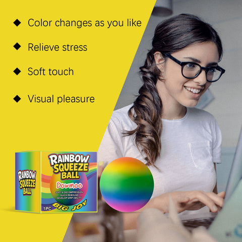 Rainbow Squeeze Stress Ball for Anxiety Relief and Grip Training