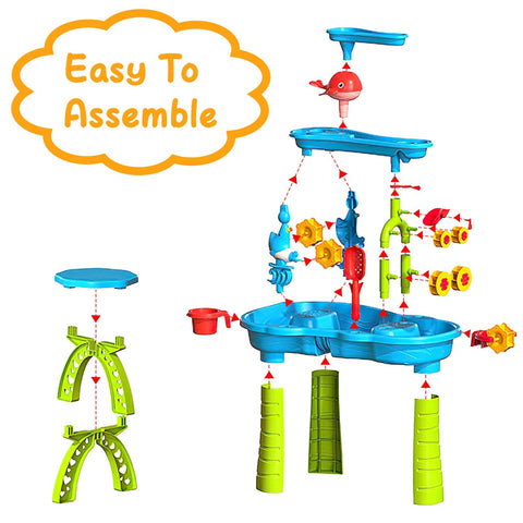 3-Tier Kids Sand and Water Activity Table Set
