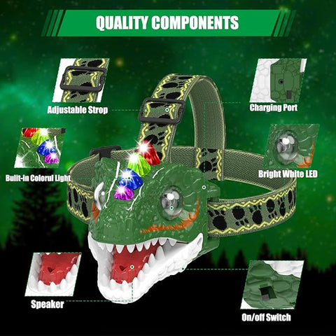 Dinosaur Headlight with Light and Music Effects