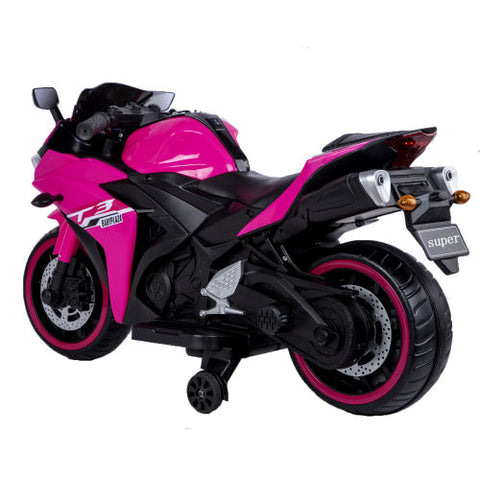 12V Electric Ride-On Motorcycle with Training Wheels