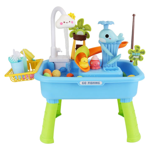 3-in-1 Kids Kitchen Sink Toy with Electric Faucet