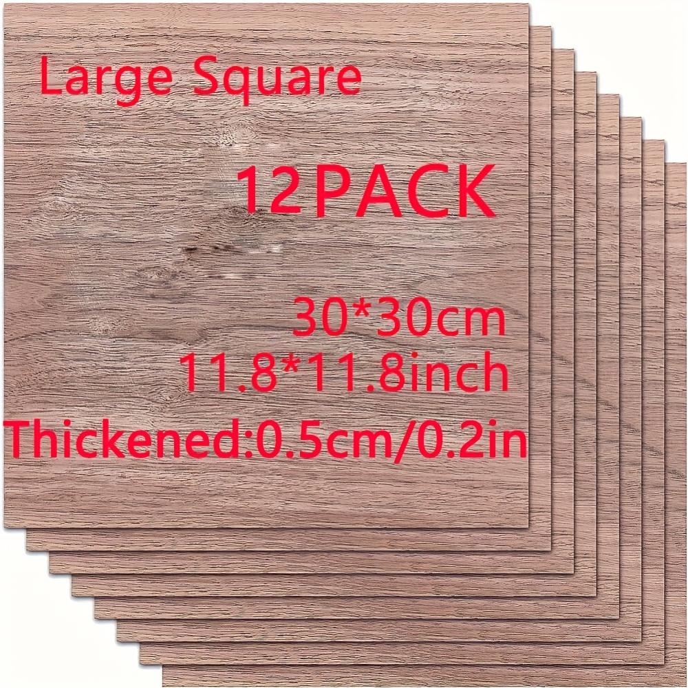 12-Piece Square Walnut Wood Pieces for DIY Crafts