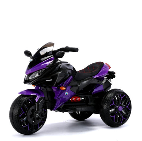 12V 3-Wheel Battery Powered Kids Ride-On Motorcycle with PU Seat