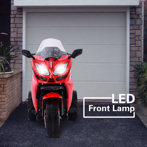 12V Kids 3-Wheel Electric Ride-on Motorcycle with Light-up Wheels