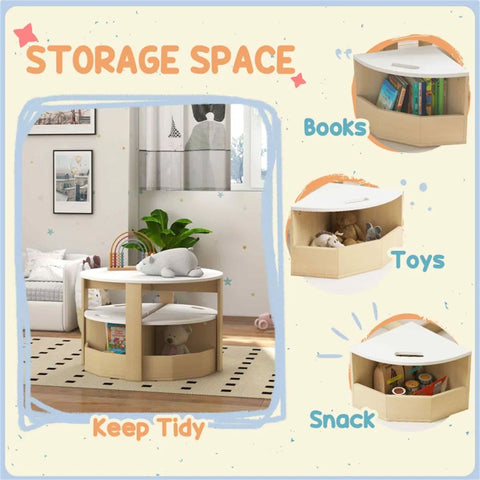 5-Piece Kids Table and Chairs Set with Under-Seat Storage