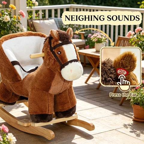 Kids Rocking Horse Ride-on With Wooden Base