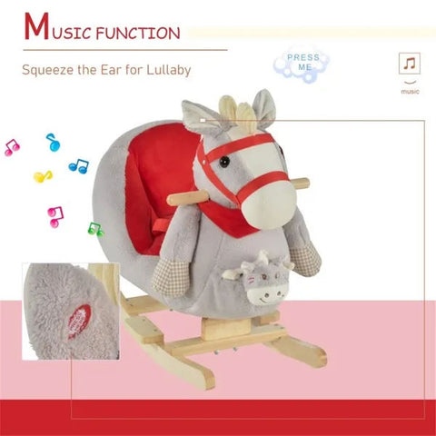 Plush Baby Rocking Horse with Music and Hand Puppet