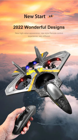 V17 2.4GHz Foam Remote Control Fighter Jet Drone with LED Lights
