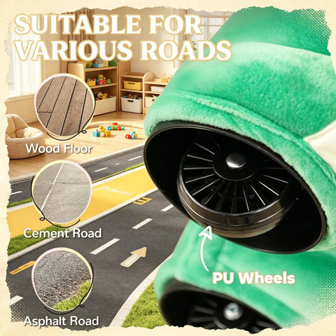 6V Electric Ride-on Toy with Music and Silent PU Wheels