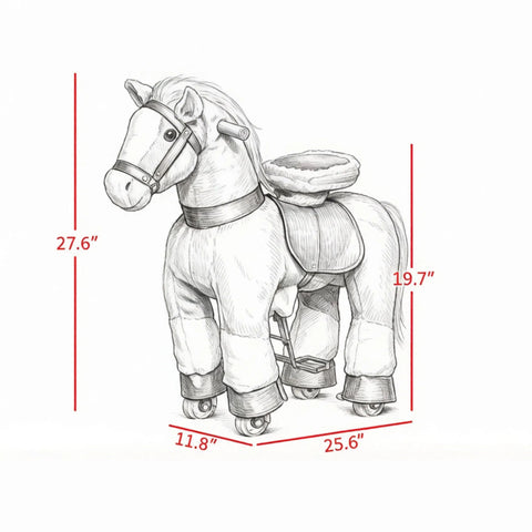 Plush Walking Horse Ride-On Toy for Kids Ages 3-8