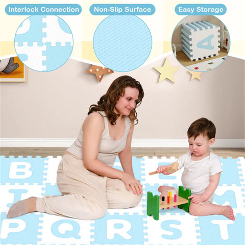 26-Piece Alphabet EVA Foam Interlocking Floor Tiles Play Mat