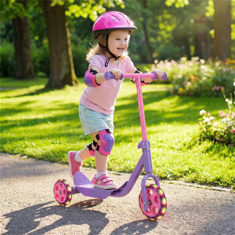 3-Wheel Toddler Kick Scooter with LED Light-Up Wheels