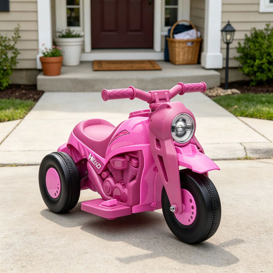6V Kids 3-Wheel Electric Ride-On Motorcycle with Bubble Machine