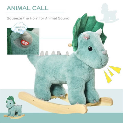 Plush Triceratops Dinosaur Rocking Horse for Toddlers