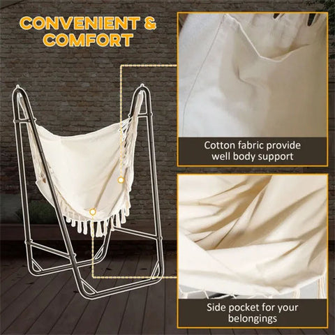Ergonomic Hanging Hammock Chair with Stand