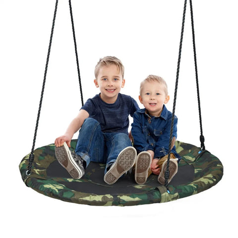 Heavy-Duty Steel Round Tree Swing with Adjustable Height