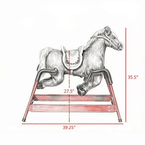 Kids Interactive Spring Rocking Horse with Realistic Sounds