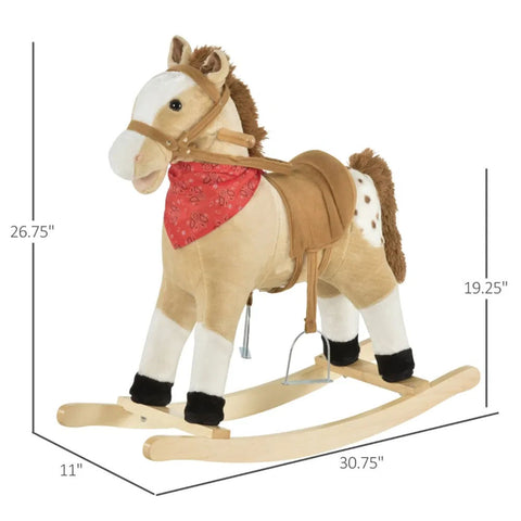 Classic Plush Rocking Horse with Realistic Sounds