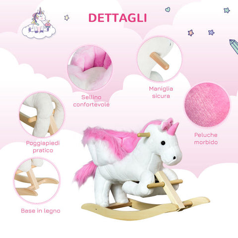 Plush Musical Unicorn Rocking Horse for Toddlers