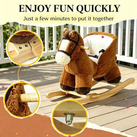 Kids Rocking Horse Ride-on With Wooden Base