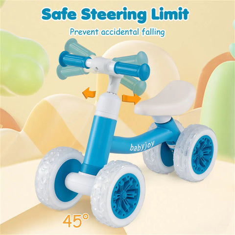 4-Wheel Kids Balance Bike with Light-Up Wheels