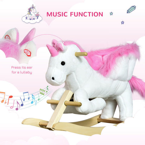 Plush Musical Unicorn Rocking Horse for Toddlers