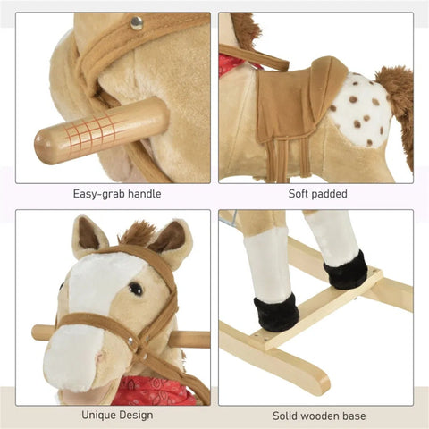 Classic Plush Rocking Horse with Realistic Sounds