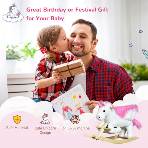 Plush Musical Unicorn Rocking Horse for Toddlers