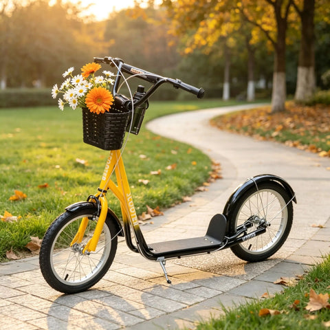 16-Inch Inflatable Youth Kick Scooter With Adjustable Handlebars