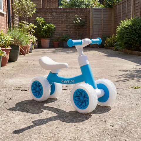4-Wheel Kids Balance Bike with Light-Up Wheels