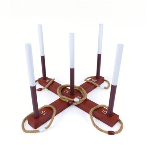 Solid Wood Ring Toss Yard Game Set
