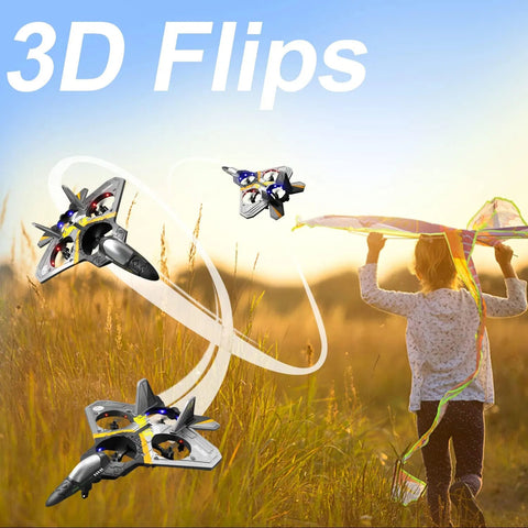 V17 2.4GHz Foam Remote Control Fighter Jet Drone with LED Lights