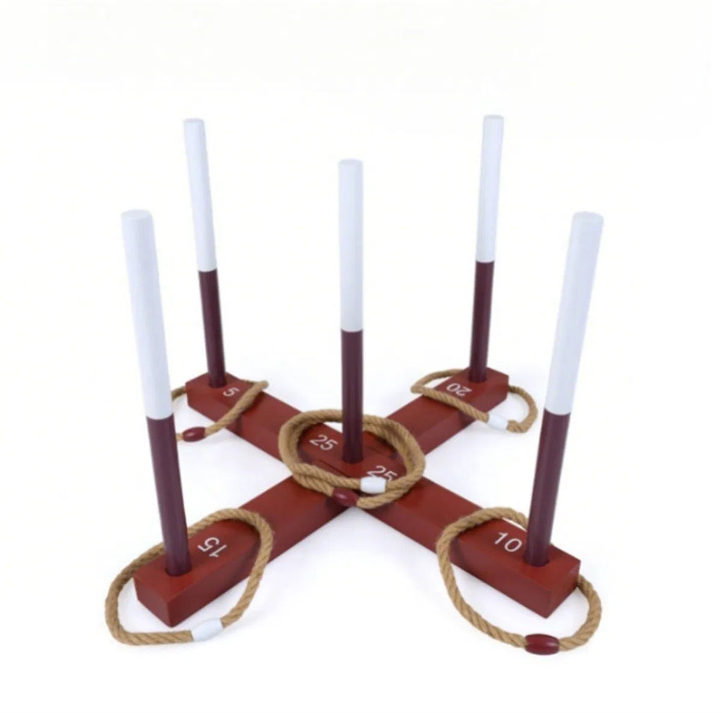 Solid Wood Ring Toss Yard Game Set