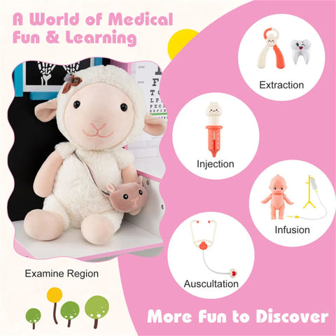 Pink Wooden Doctor Office Playset for Toddlers