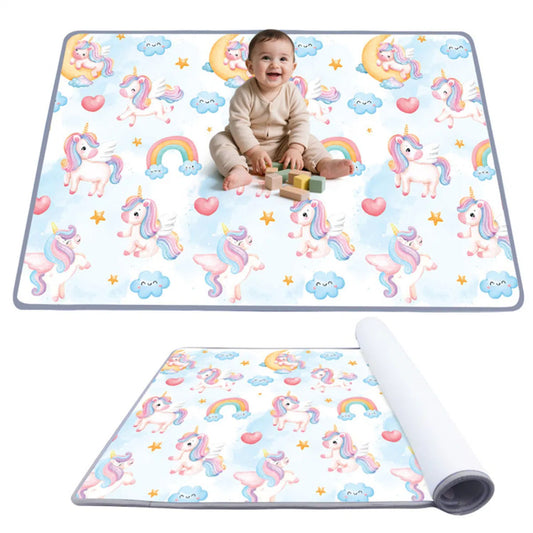 Waterproof Unicorn Print Baby Playpen Foam Mat